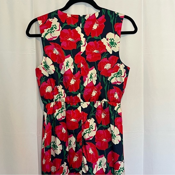 Sam Edelman Women's Poppy Floral V-Neck Poly A-Line Dress Coral Sz 2 NWT - Picture 4 of 10